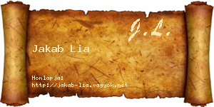 Jakab Lia névjegykártya