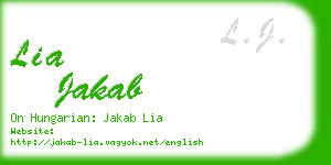 lia jakab business card